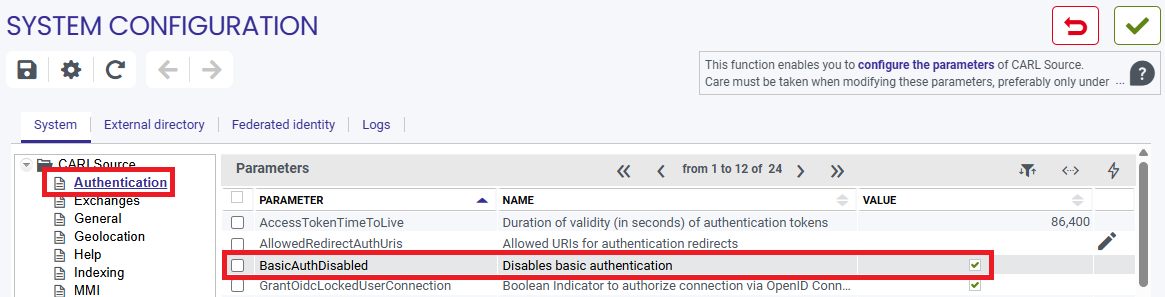config auth carl